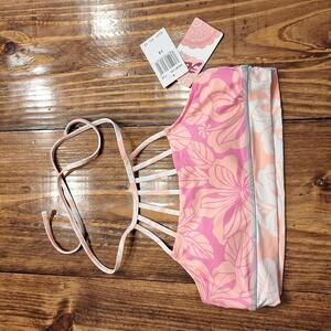 NWT Hobie Girls Floral Halter Bikini Top Size 14